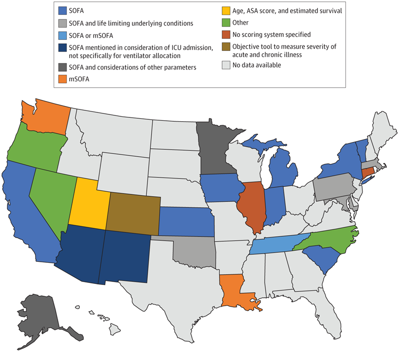 Variation in Ventilator Allocation Guidelines by US State During the Coronavirus Disease 2019 Pandemic